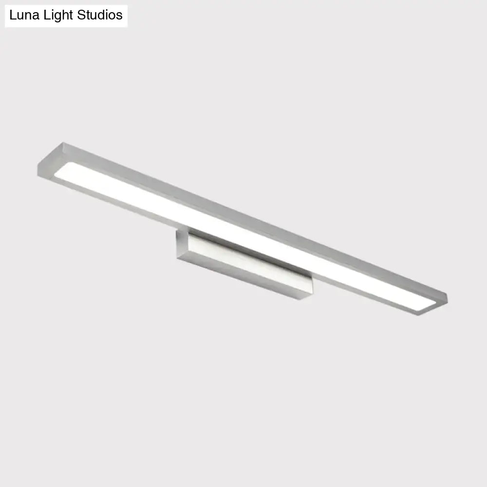 Minimalist black & silver led bathroom vanity lamp