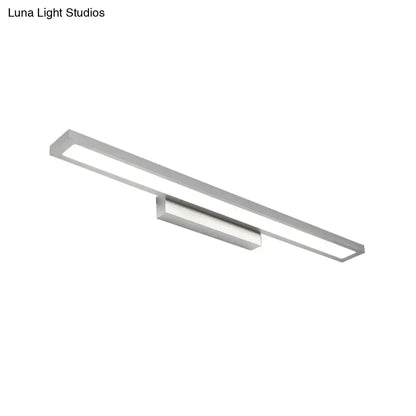 Minimalist black & silver led bathroom vanity lamp