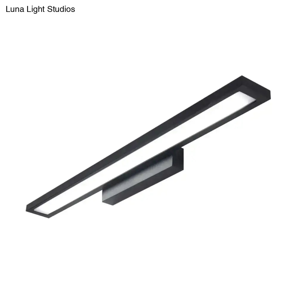 Minimalist black & silver led bathroom vanity lamp