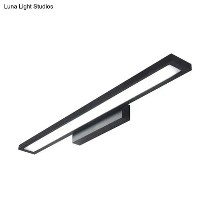 Minimalist black & silver led bathroom vanity lamp