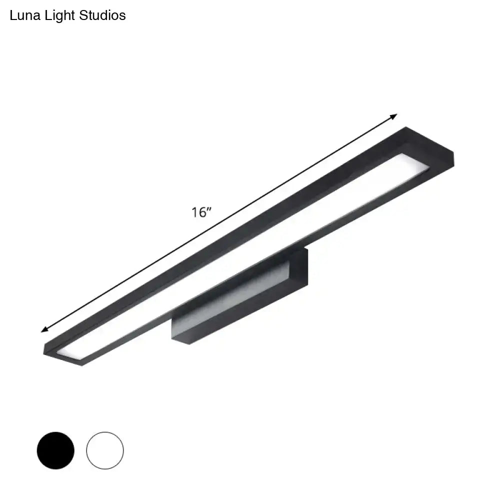 Minimalist black & silver led bathroom vanity lamp