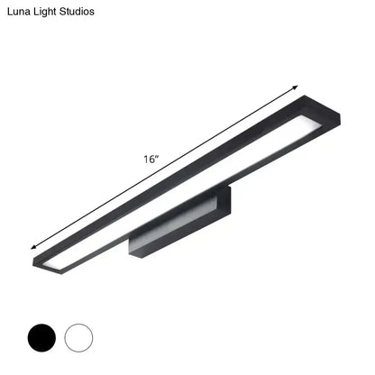 Minimalist black & silver led bathroom vanity lamp