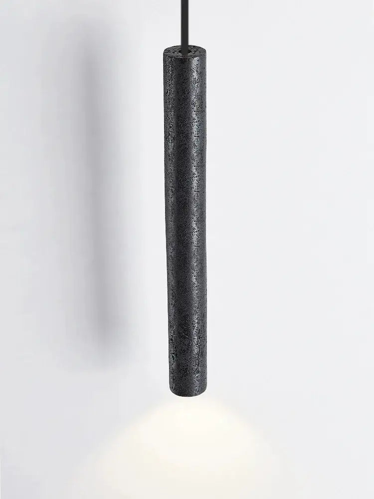 Minimalist black stone tube led pendant light for bedroom lighting