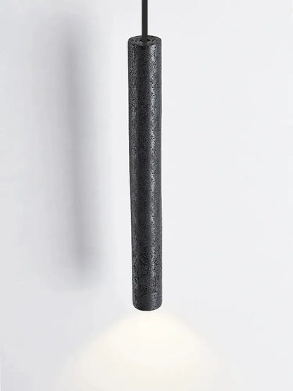 Minimalist black stone tube led pendant light for bedroom lighting