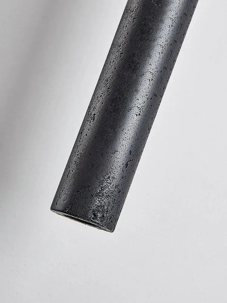 Minimalist black stone tube led pendant light for bedroom lighting
