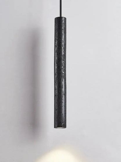 Minimalist black stone tube led pendant light for bedroom lighting