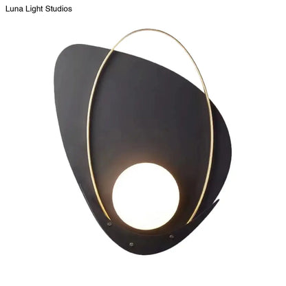 DecorBites™ Minimalist Black Triangular Wall Lamp with White Glass Shade