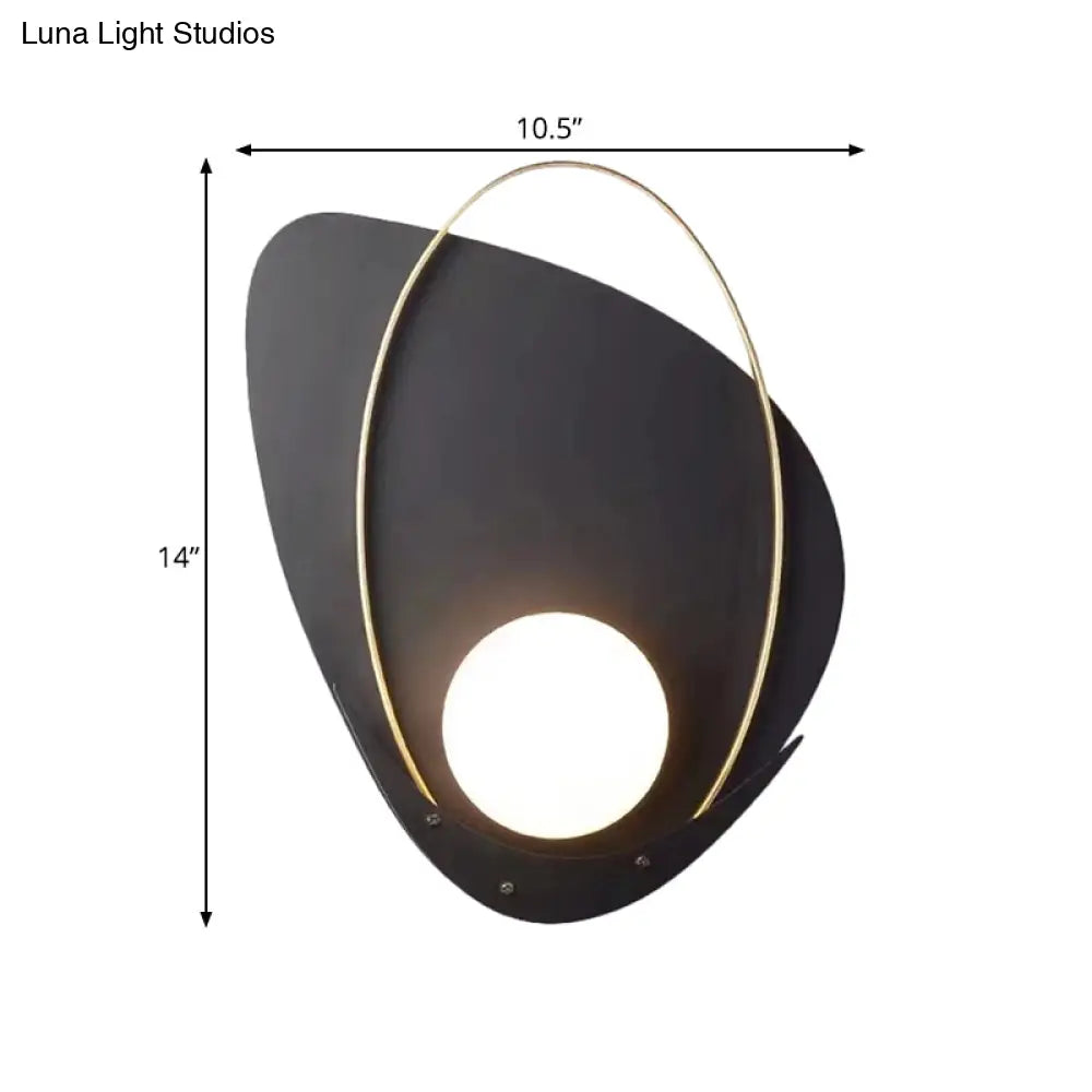 DecorBites™ Minimalist Black Triangular Wall Lamp with White Glass Shade