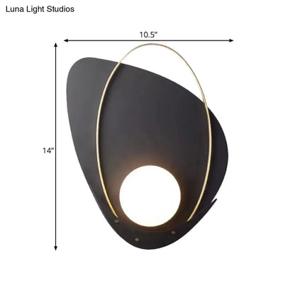DecorBites™ Minimalist Black Triangular Wall Lamp with White Glass Shade