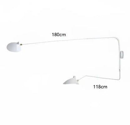 Minimalist black wall lamp living room adjustable two arm light