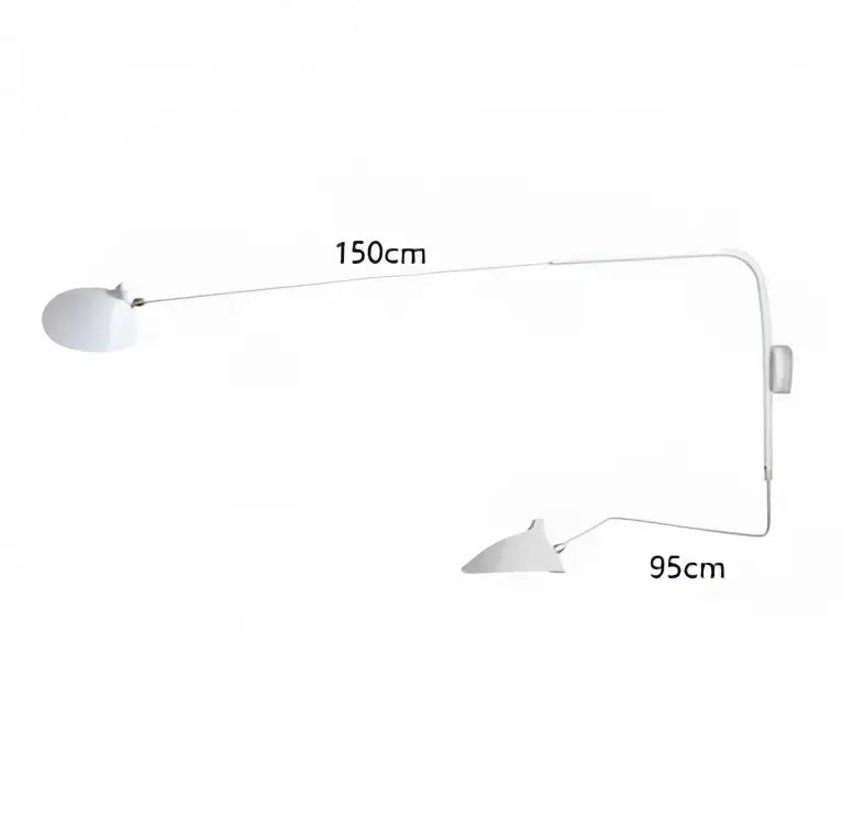 Minimalist black wall lamp living room adjustable two arm light