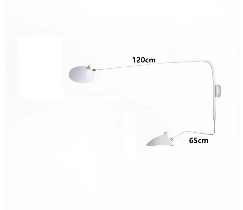Minimalist black wall lamp living room adjustable two arm light