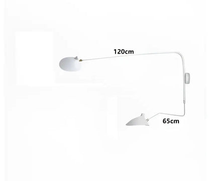 Minimalist black wall lamp living room adjustable two arm light
