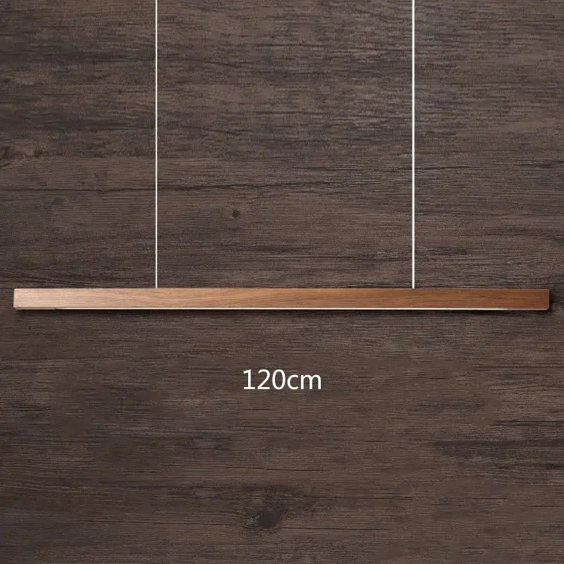 Minimalist black walnut log strip pendant light for dining room