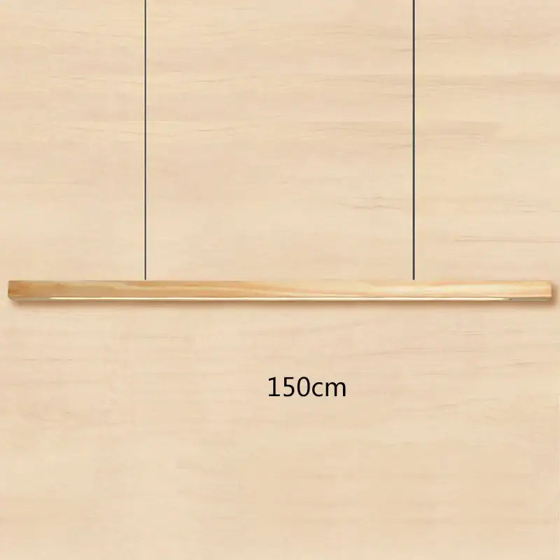 Minimalist black walnut log strip pendant light for dining room