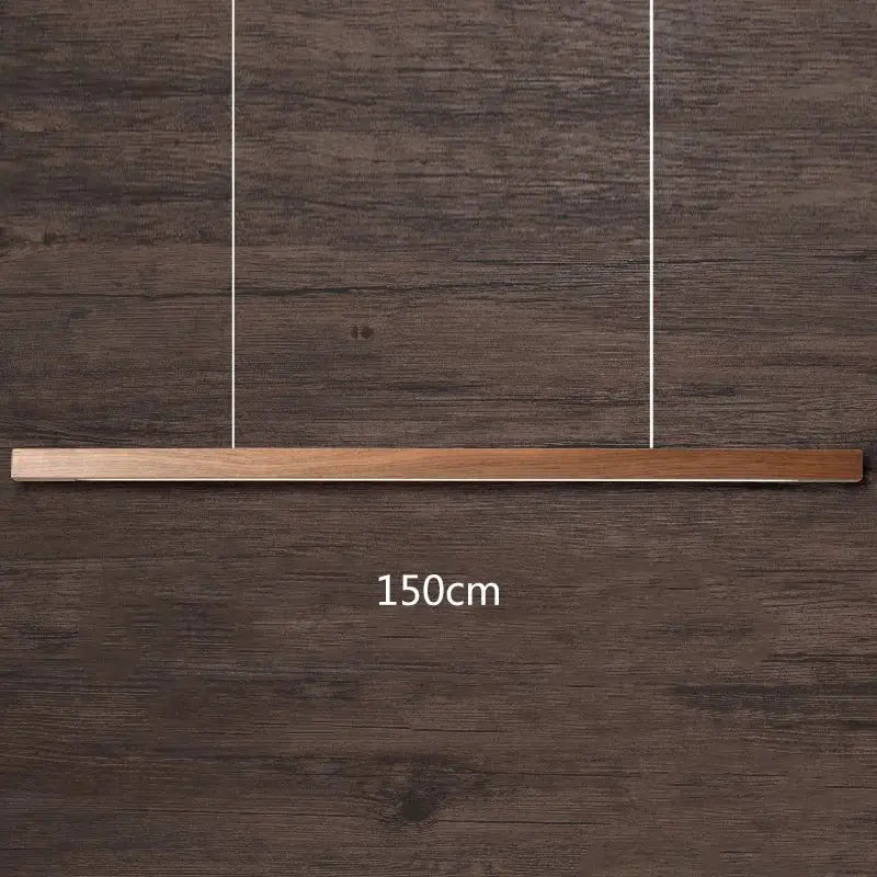 Minimalist black walnut log strip pendant light for dining room