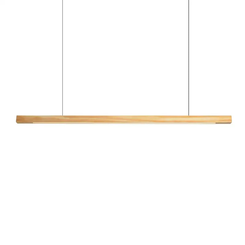 Minimalist black walnut log strip pendant light for dining room