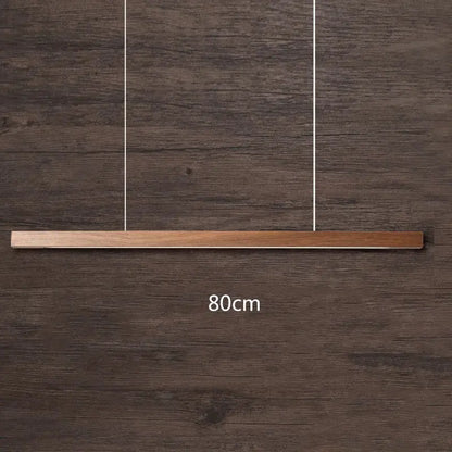 Minimalist black walnut log strip pendant light for dining room
