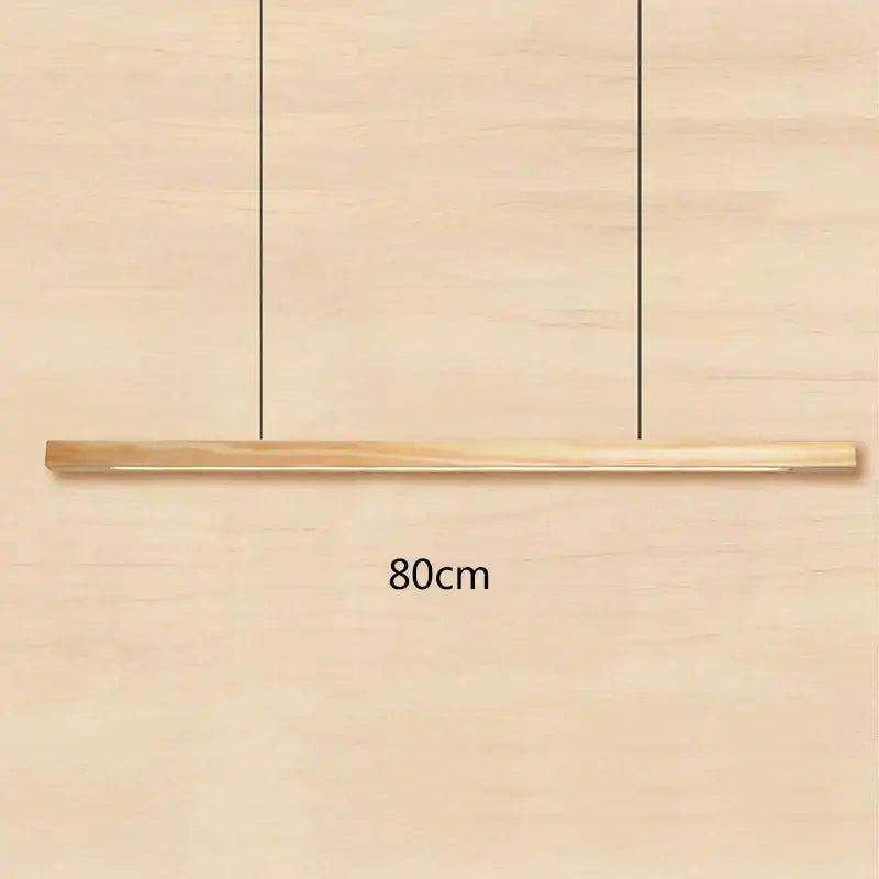Minimalist black walnut log strip pendant light for dining room
