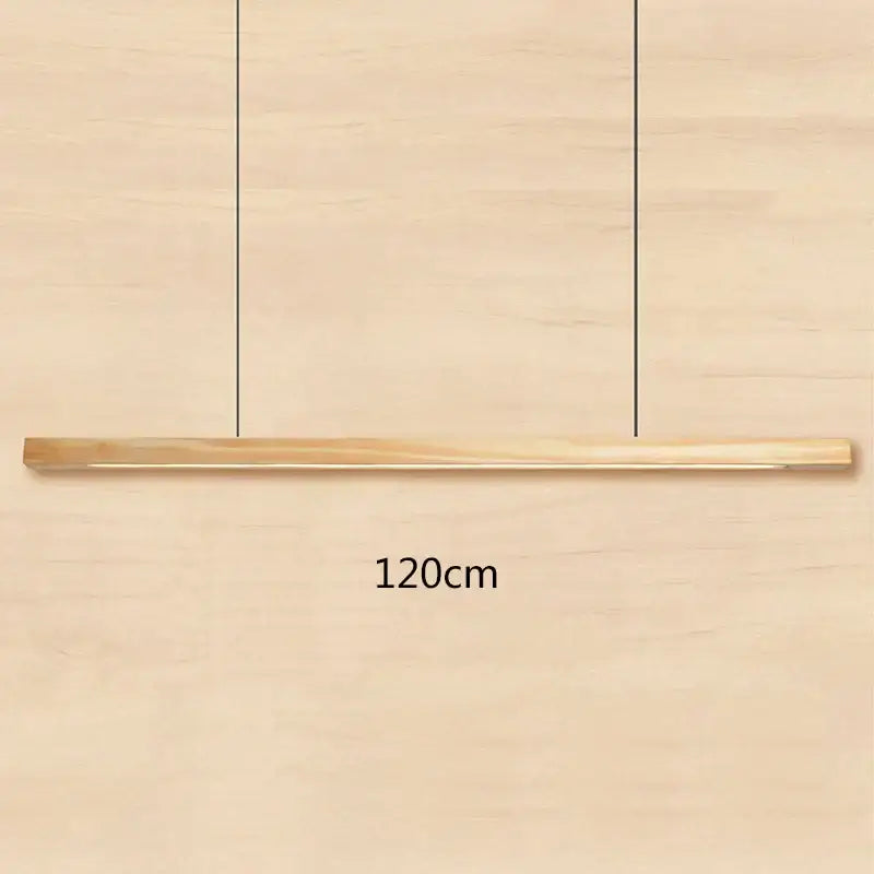 Minimalist black walnut log strip pendant light for dining room