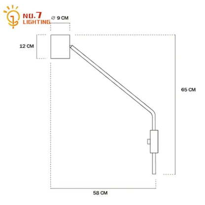 Minimalist black walnut swing arm wall lamp for bedroom decor
