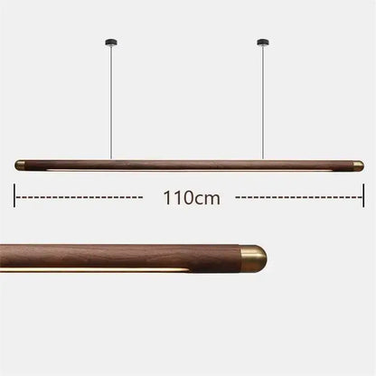 Minimalist black walnut wood pendant light for dining room