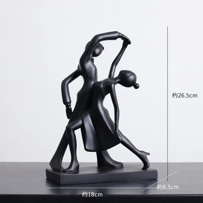 Minimalist black & white abstract resin sculpture living room decor