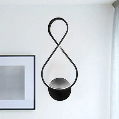 Minimalist black & white acrylic led wall lamp bedroom sconce