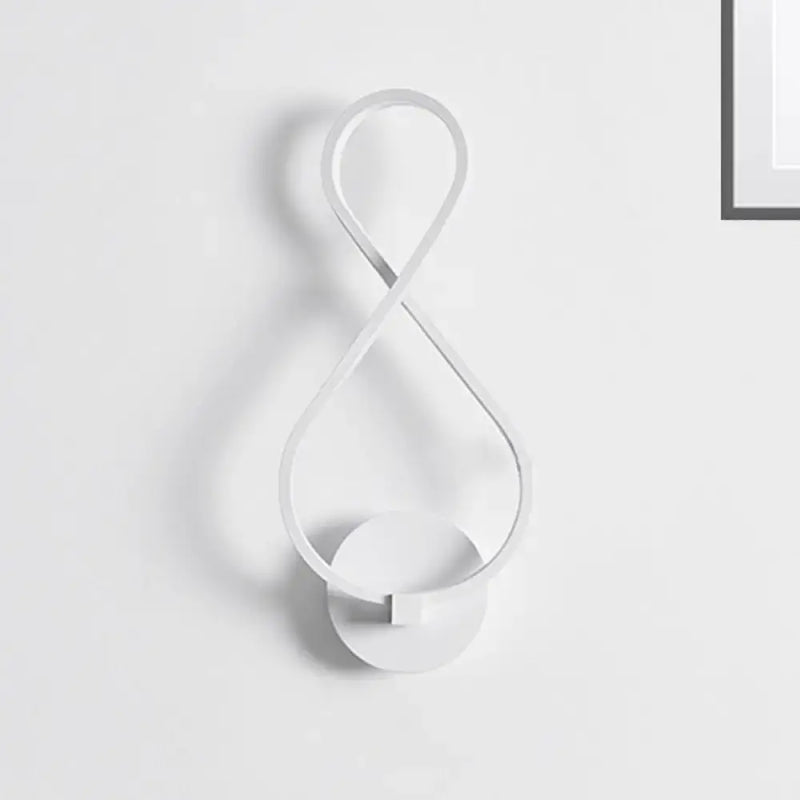 Minimalist black & white acrylic led wall lamp bedroom sconce