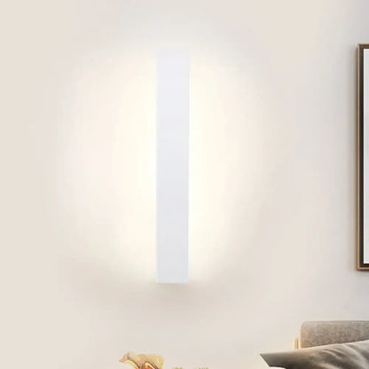 Minimalist black & white aluminum shade direct wired sconce bedroom