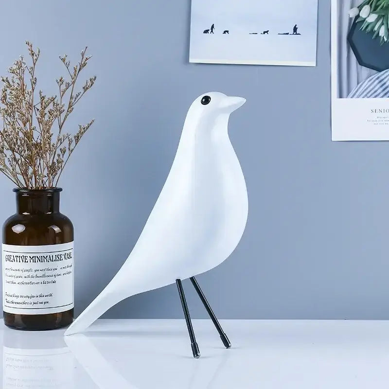 Minimalist black & white bird peace dove resin craft living room decor