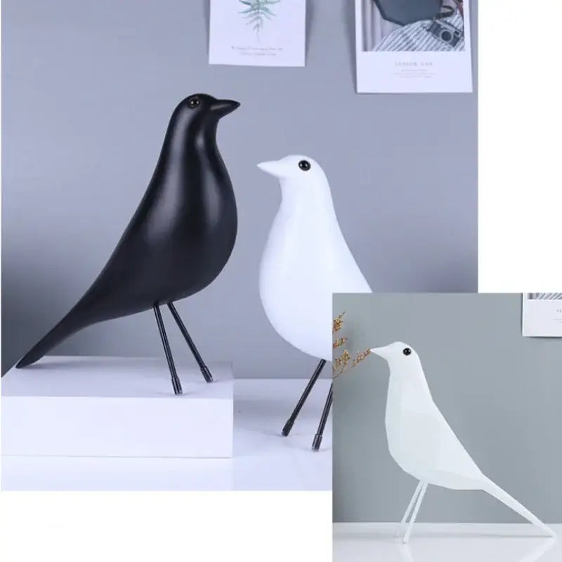 Minimalist black & white bird peace dove resin craft living room decor