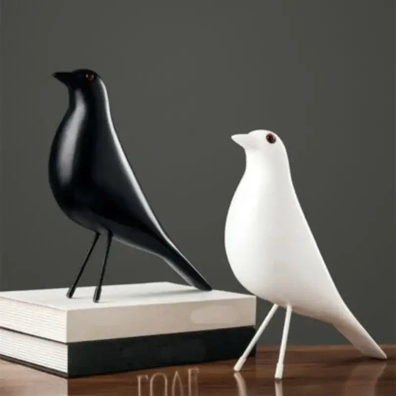 Minimalist black & white bird peace dove resin craft living room decor
