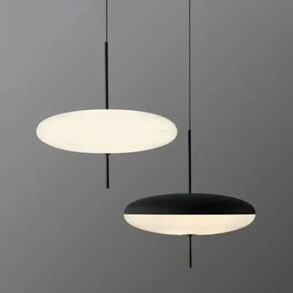 Minimalist black & white designer pendant light for dining room
