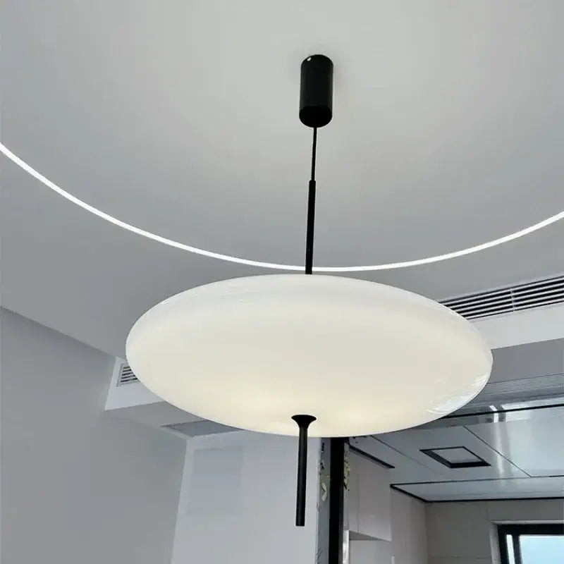 Minimalist black & white designer pendant light for dining room