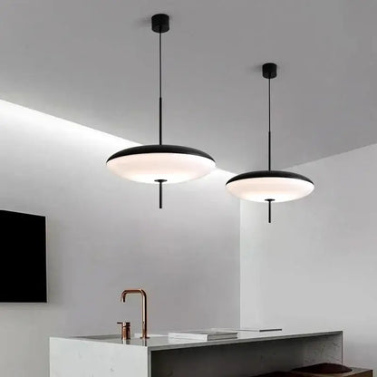 Minimalist black & white designer pendant light for dining room