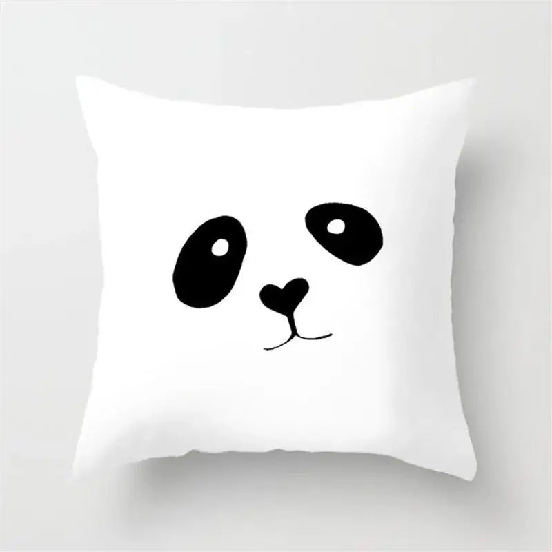 Minimalist black & white flocking pillowcase living room cushion cover
