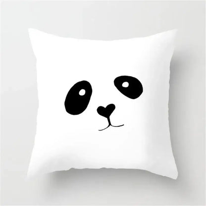 Minimalist black & white flocking pillowcase living room cushion cover