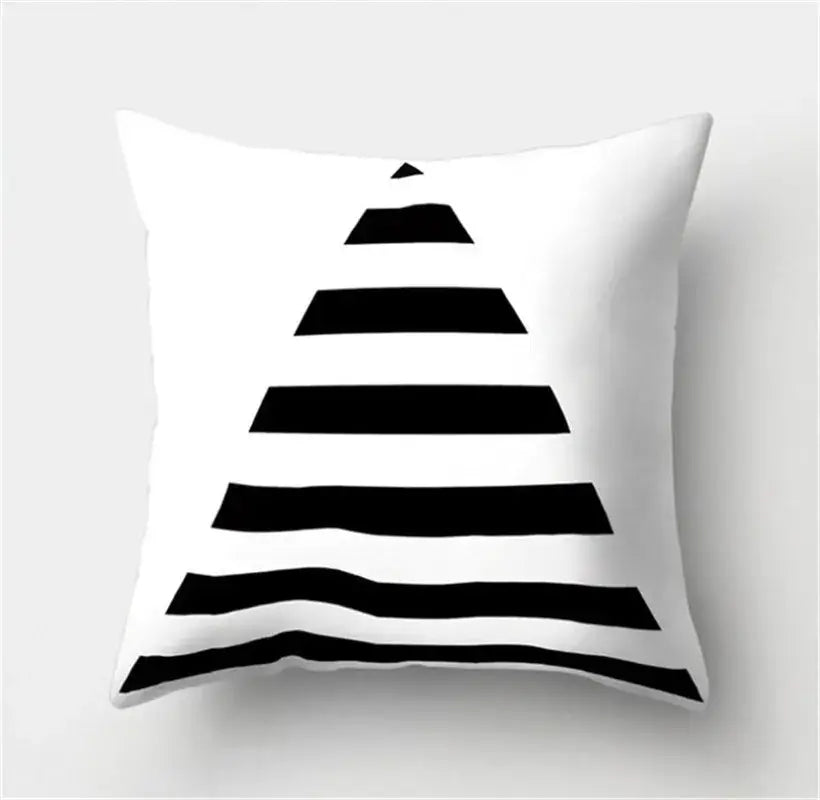Minimalist black & white flocking pillowcase living room cushion cover