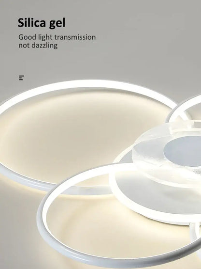 Minimalist black & white floral ring ceiling lamp living room