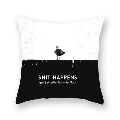 Minimalist black & white geometric cushion cover living room decor
