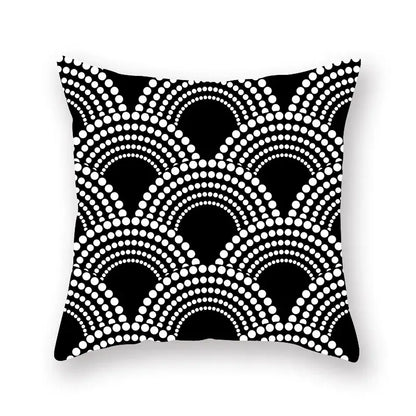 Minimalist black & white geometric cushion cover living room decor