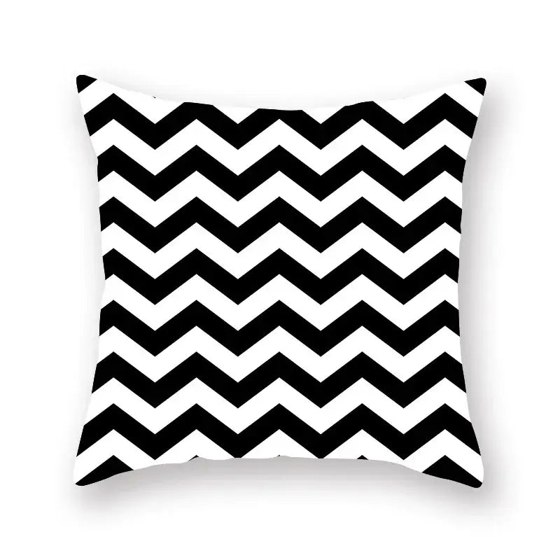 Minimalist black & white geometric cushion cover living room decor