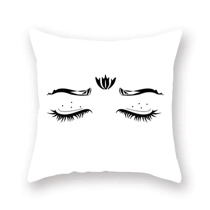 Minimalist black & white geometric cushion cover living room decor