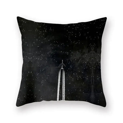Minimalist black & white geometric cushion cover living room decor