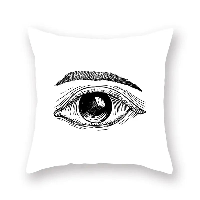 Minimalist black & white geometric cushion cover living room decor