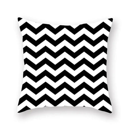 Minimalist black & white geometric cushion cover living room decor