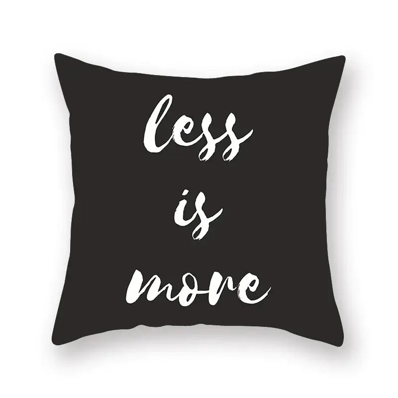 Minimalist black & white geometric cushion cover living room decor