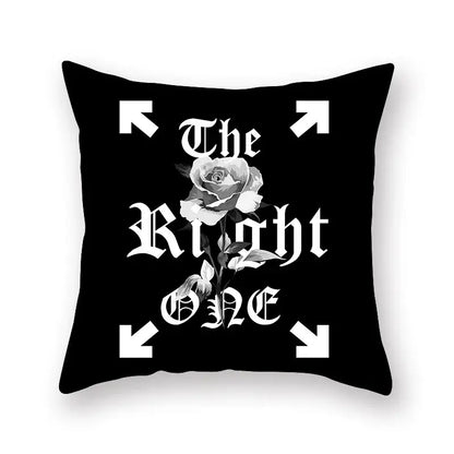Minimalist black & white geometric cushion cover living room decor