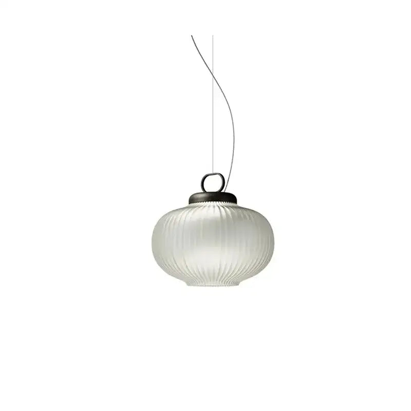 Minimalist black & white glass chandelier bedroom lantern light